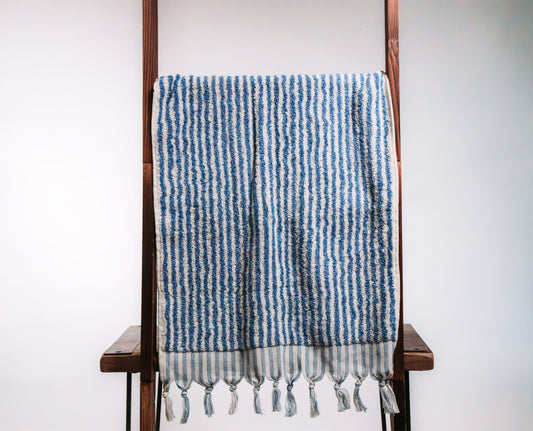 BLUE STRIPED HAND TOWEL